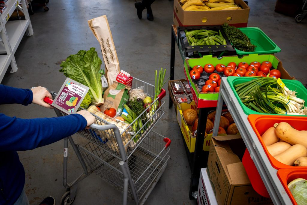 A basket of fresh produce at Marché Depot, reflecting the impact of community partnerships that support The Depot's Fresh Food Fund.