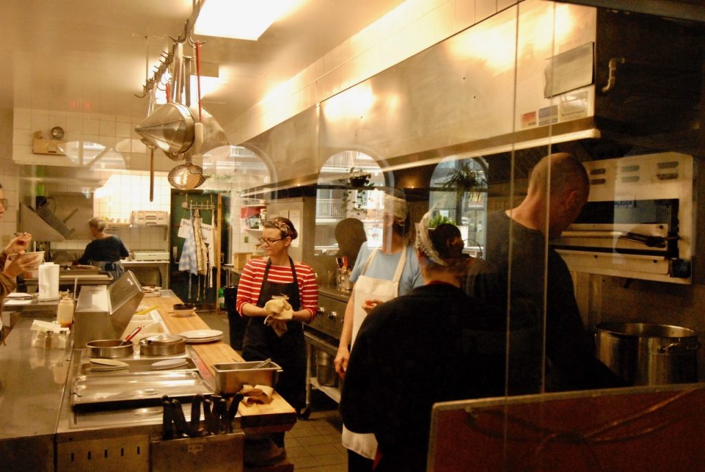 Staff and volunteers prepare community meals in The Depot's commercial kitchen on Somerled.